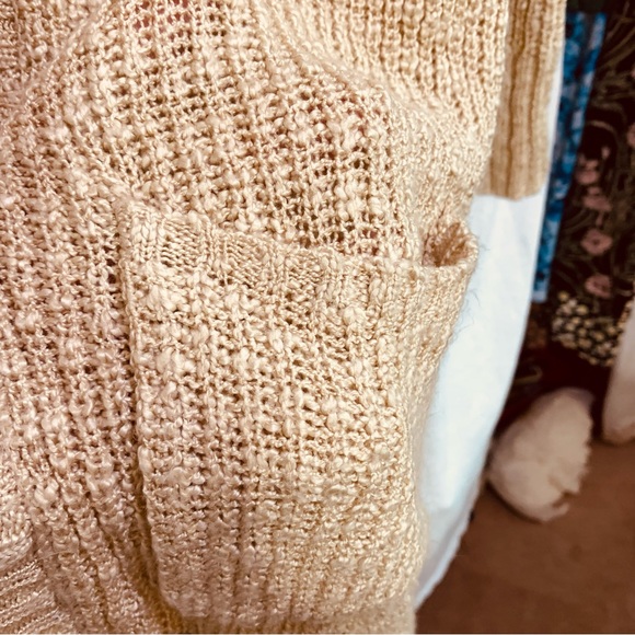 Absolutely Creative Worldwide Heather Tan Shoulder Lacing Duster Sweater Size Xl - Picture 5 of 11